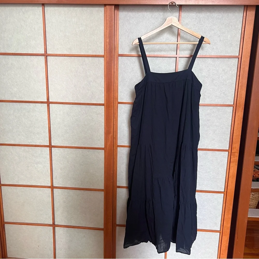Jenni Kayne Navy Blue Summer Dress XXL Tiered Cotton Linen - Picture 5 of 9